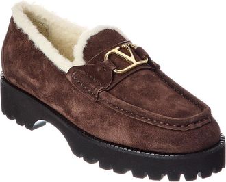 Valentino Vlogo Signature Suede Loafer