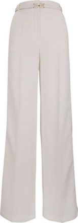 Elisabetta Franchi Pa 08751E2 360 Broeken - Dames - Wijde Broeken - Beige - XS - Polyester - Broeken