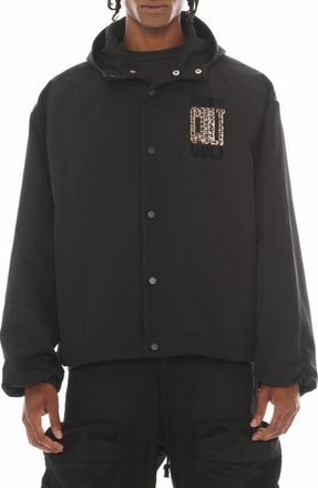 Cult of Individuality Oversize Coachs Jacket in Black Nylon at Nordstrom, Size Xxx-Large