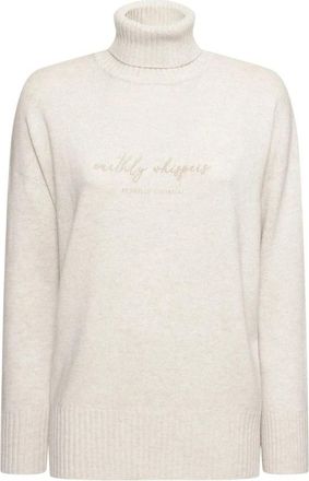 Brunello Cucinelli Wool Blend Turtleneck - Dames - Coltruien - Beige - XL - Wol - Truien & Vesten