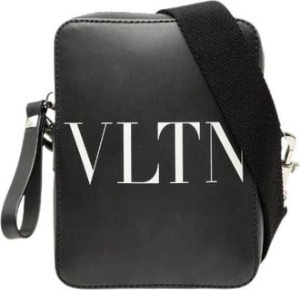 Valentino Pre-owned Garavani Vltn Logo Leren Schoudertas - unisex - Vintage Schoudertas - Zwart - ONE Size - Leer - Vintage