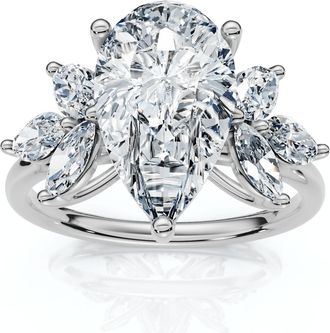 Pompeii3 Certified 3.20Ct Rayuka Pear Diamond Engagement Ring 14k Gold or Pt Lab Grown