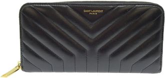 Saint Laurent Black Leather Long Wallet (Bi-Fold) (Pre-Owned)