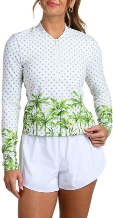 La Blanca Club Palm Half Zip Top in Lime at Nordstrom, Size X-Large