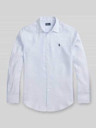 Polo Ralph Lauren Hemdbluse aus reinem Leinen in Hellblau, Gr&ouml;&szlig;e XL