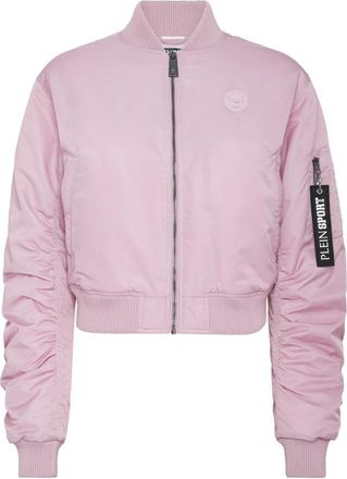 Plein Sport Cropped Bomberjack - Dames - Outdoorjassen - Roze - L - Polyester - Fitness