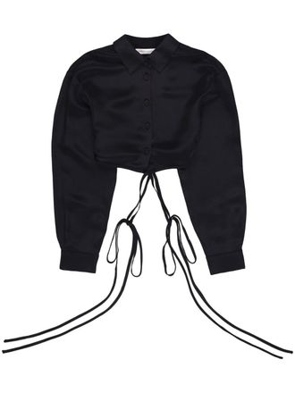 CHRISTOPHER ESBER Zijden blouse met striksluiting - Zwart