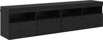 vidaXL TV Wall Cabinets Wall-mounted 2 pcs Black Oak 80 x 30 x 40 cm vidaXL