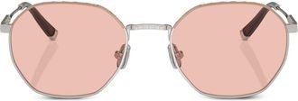 Brunello Cucinelli BC2003ST hexagonal-frame sunglasses - unisex - Titanium - 51 - Silver