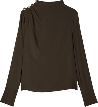 Patrizia Pepe Casacca Essential - Dames - Blouses - Bruin - XL - Overhemden