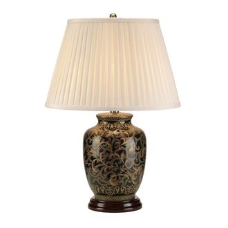 Netlighting Morris 1 Light Small Table Lamp Black Gold E27