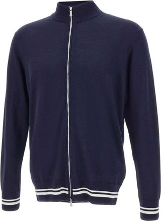 Eleventy Cardigan con zip - Blu