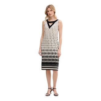 Joseph Ribkoff Jurk met Geometrische Print - Dames - Casual kleedjes - Beige - S - Polyester - Kleedjes
