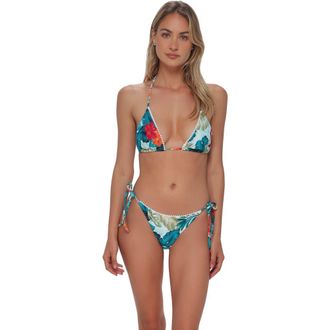 Swim Systems Pom Pom Tie Side Bikini Swim Bottoms in Tiki Tango Rib at Nordstrom, Size X-Large