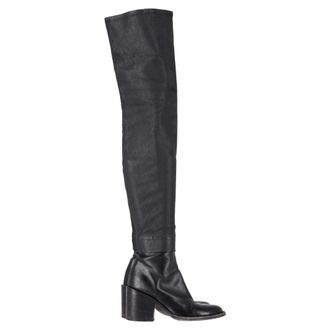 Ann Demeulemeester Ann Demeulemeeste Block-Heel Over-The-Knee Boots in Black Leather