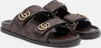 Gucci Double G GG Canvas sandals