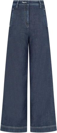Giorgio Armani Jeans, Dames, Blauw, XS, Denim, Blauwe Denim Wijde Broek