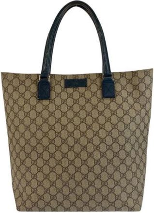 Gucci Pre-owned GG Supreme Canvas Tote Bag - Dames - Vintage Shopper - Bruin - ONE Size - Leer - Vintage