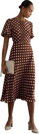 Hobbs London Dorothy Dress in Brown Ivory at Nordstrom, Size 12