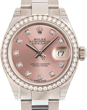 Rolex Lady Datejust Automatic Pink Diamond Dial Ladies Oyster Watch 279384PDO