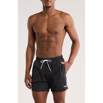 BOSS Lee Swim Trunks in Black at Nordstrom Rack, Size Xx-Large