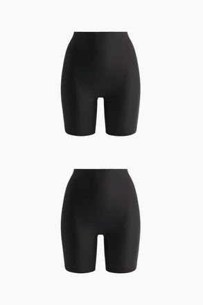 H&M 2-pack No-show Light Shaping Bikers in Black at Nordstrom, Size Xx-Large