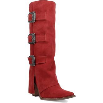 Dingo Buckle Bunny Knee High Western Boot in Red at Nordstrom, Size 6.5