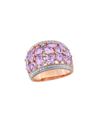 Rina Limor Rose Gold-Plated Silver 5.24 ct. tw. Diamond & Rose De France Ring