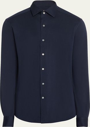 Ermenegildo Zegna Mens Cashmere Jersey Sport Shirt