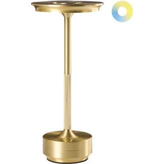 Beliani L&aacute;mpara Led Inal&aacute;mbrica De Metal Para Interior Y Exterior Recargable Por Puerto Usb C Dorado Mago