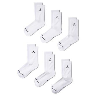 Nike Jordan Everyday Cushioned Crew Socks (6 Pairs) in White | HV6228-100