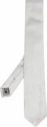 Emporio Armani Accessoires, Heren, Grijs, ONE Size, Geborduurde Zilveren Stropdas