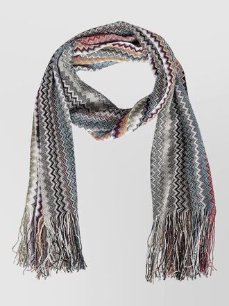 Missoni scarf fringe detail soft texture zigzag