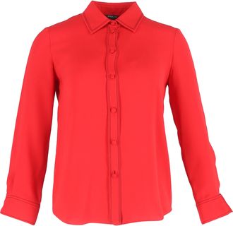 Derek Lam Button Down Shirt in Red Cotton