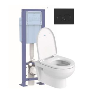 Duravit Pack Inodoro Suspendido Sin Reborde Duravit Duravit No. 1 + Asiento + Soporte Siamp + Placa Negra