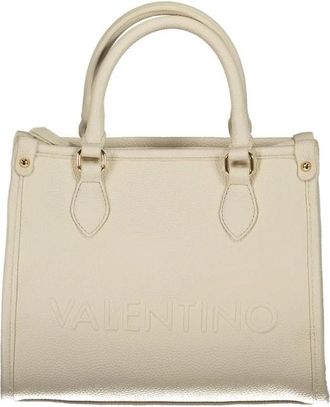 Valentino Handtas met Logo in Reli&euml;f - Dames - Handtassen - Beige - ONE Size - Tassen