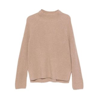 Max Mara Geribbelde trui - Dames - Truien - Bruin - Maat: XL Wol