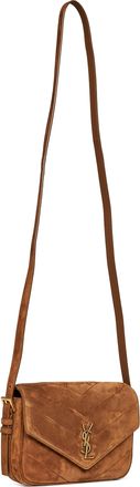 Saint Laurent Womens Crossbody Bag Loulou Toy Camel Calf Leather Shoulder