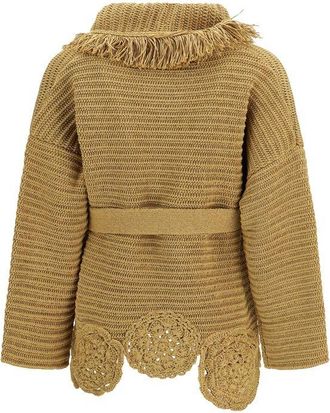 Alanui Womens Gold Polyester Cardigan Clothing