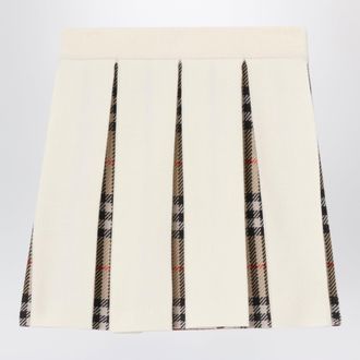 Burberry Gonnellina in misto lana Check con pieghe