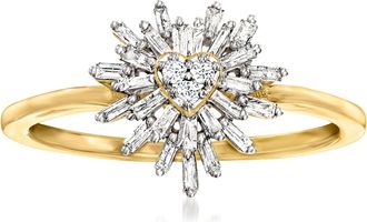 Canaria Canaria Diamond Heart Burst Ring in 10kt Yellow Gold