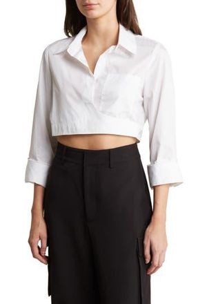 TWP The Ty Me Up Crop Shirt in White at Nordstrom Rack, Size Medium
