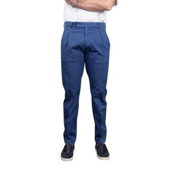 Berwick 1707 Broeken, Heren, Blauw, 2Xl, Katoen, Blauwe Chino Broek Slim Fit