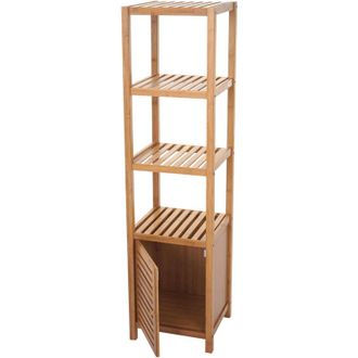 Hhg Arredo bagno bambu a listelle serie 554 mobile con sportello 140x36x34cm