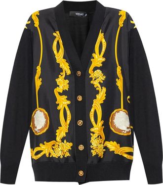 Versace Cardigan in lana e seta - Nero