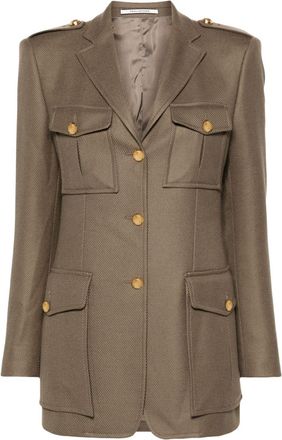 Tagliatore Sahariana jacket - women - Virgin Wool/Polyamide/Elastane/Cupro - 40 - Green