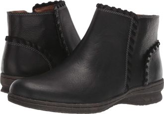 COMFORTIVA Fallston Boot WomenBlack Leather Side Zipper Ankle Bootie ZOGG1477