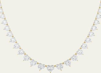 HauteCarat 18K Graduated Heart Shape Lab Grown Diamond Necklace