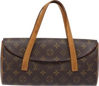 Louis Vuitton Sonatine Brown Canvas Handbag (Pre-Owned)