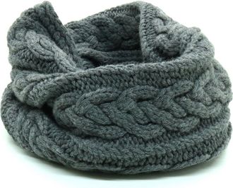 Portolano Cable Knit Merino Wool Infinity Scarf in Grey at Nordstrom Rack